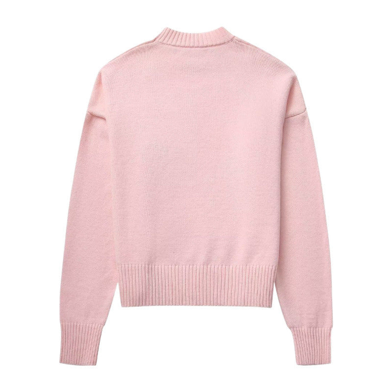 Damen Bequem Gestrickter Kurzpullover R&B