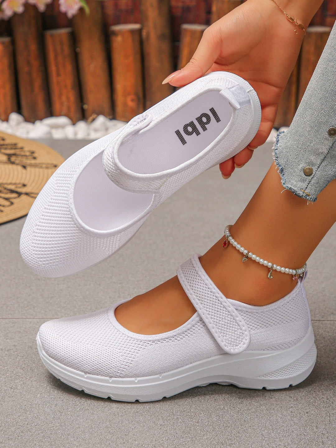 Damen Atmungsaktive Klett-Sneaker R&B