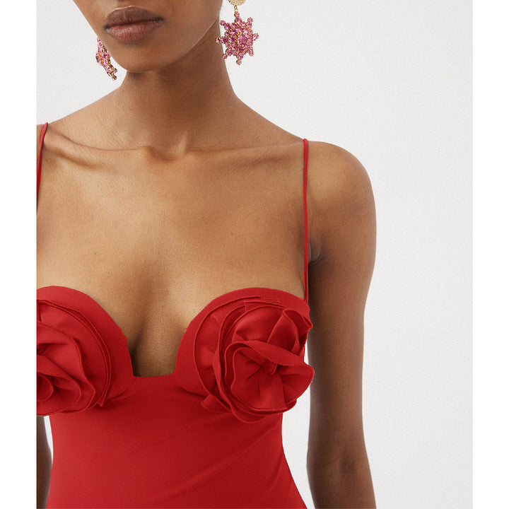 Damen Eleganter Rüschentop mit Blumenmotiven R&B