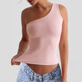 Damen asymmetrisches Trägershirt aus elastischem Material R&B