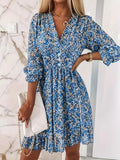 Damen Verspieltes und elegantes Minikleid mit tiefem V-Ausschnitt und Rüschendetails R&B