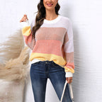 R&B | Modischer Strickpullover Im Farbblockdesign