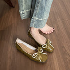 Damen Ballerinas mit elegantem Schleifendetail und Perlenverzierung