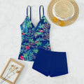Damen Badeanzug-Set mit floralem Design und hohem Beinausschnitt R&B