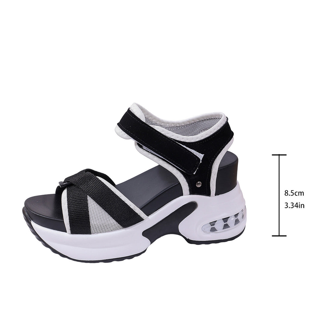 Damen Wedge-Sandalen mit luftiger Mesh-Oberfläche und verstellbaren Riemen R&B