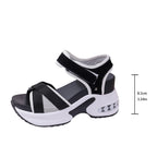 Damen Wedge-Sandalen mit luftiger Mesh-Oberfläche und verstellbaren Riemen