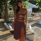 Damen Elegantes Wickelkleid mit raffinierten Drapierungen und verspielten Cut-Outs R&B
