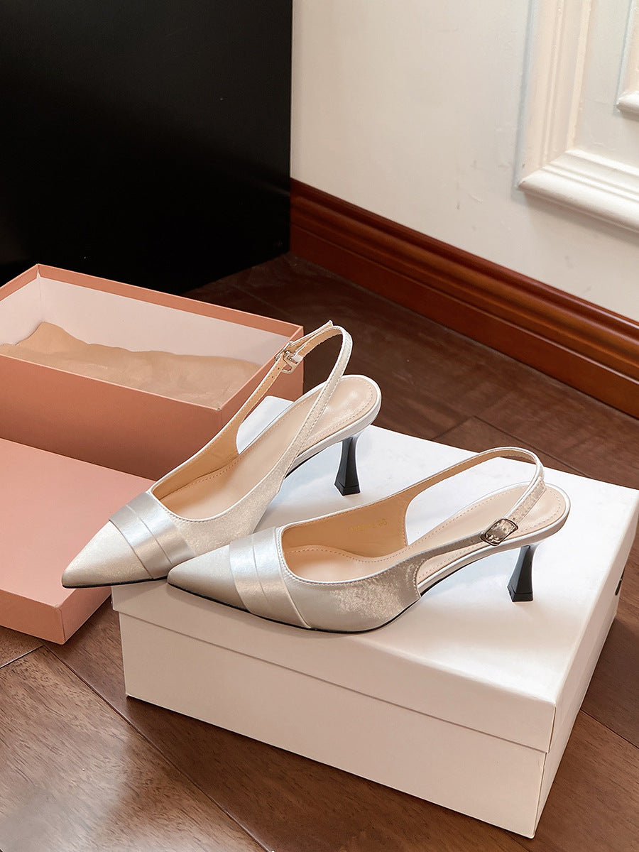 Damen Slingback-Pumps mit elegantem Spitzenzehen und verstellbarem Riemen R&B