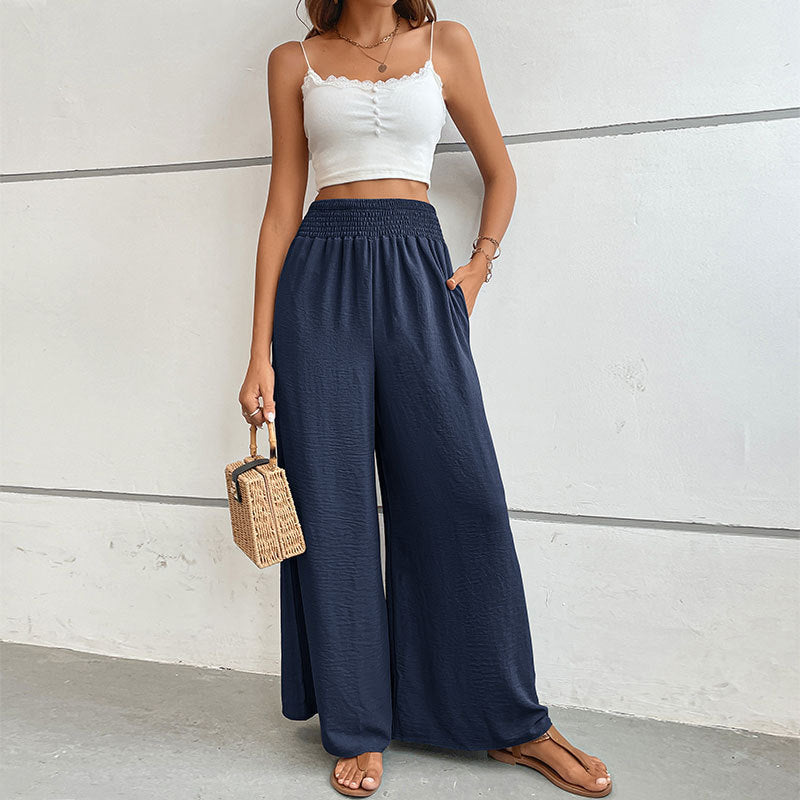 Damen Weit geschnittene Sommerhose mit elastischem Bund R&B
