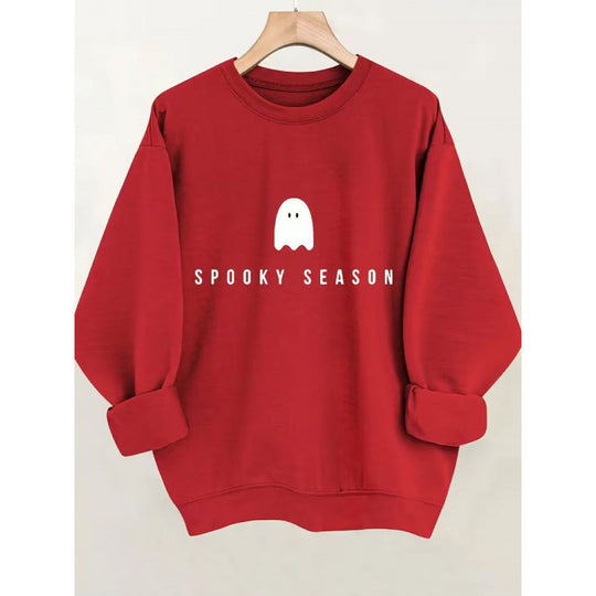 Damen Sweatshirt mit lässigem Gruselmotiv und weichem Innenfleece R&B