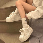 Damen Plattform-Sneaker mit trendstarker dicker Sohle und atmungsaktivem Obermaterial R&B