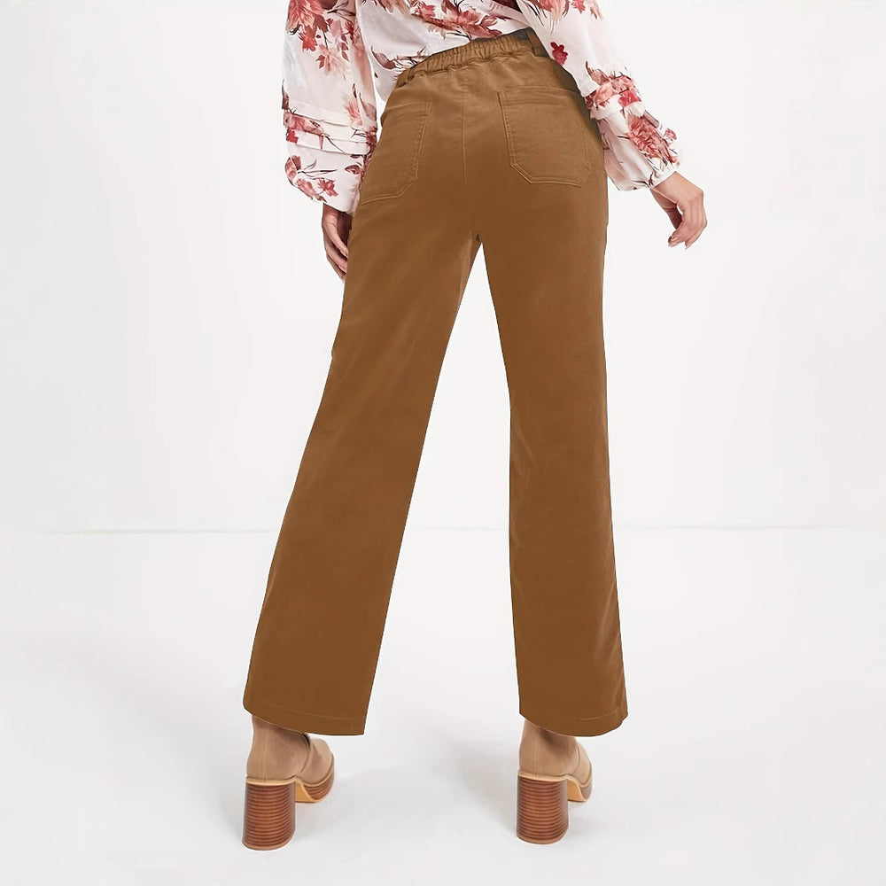 Damen Hochgeschnittene Bundfaltenhose R&B
