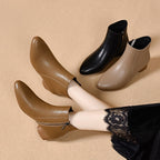 Damen Elegante Ankle Boots mit spitzem Schnitt und hochwertiger Lederverarbeitung R&B