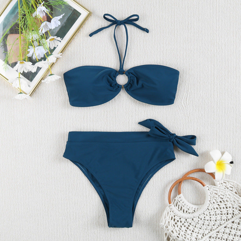 Damen Bandeau-Bikini mit verstellbaren Trägern und hochwertigem Twist-Design R&B