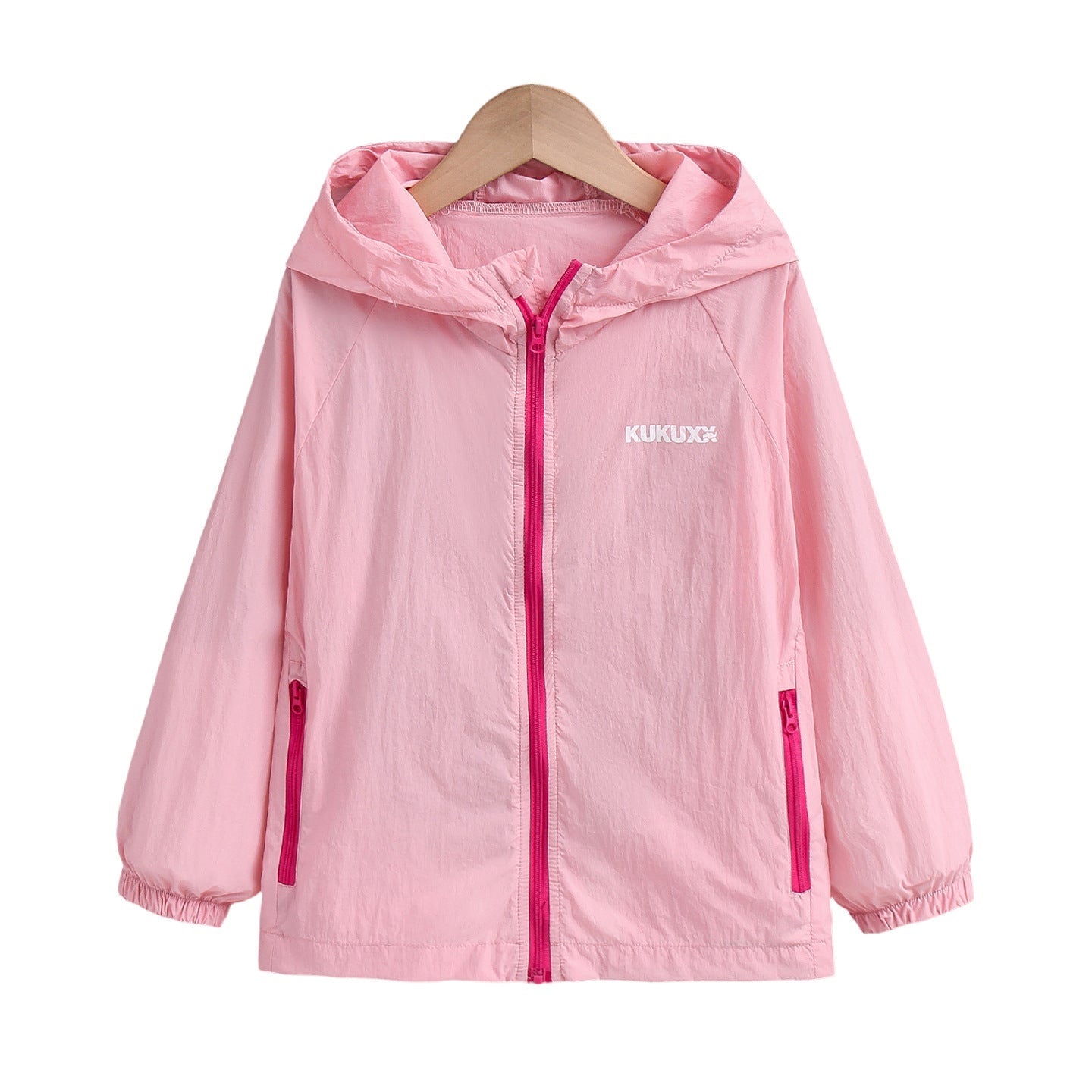 Damen nan ultraleichte Kapuzen-Nylonjacke mit UV-Schutz, winddichter Ausstattung und Reißverschlusstaschen R&B