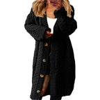 Damen Grobstrick-Jacke mit eleganten Knopfdetails und lässigem Schnitt R&B