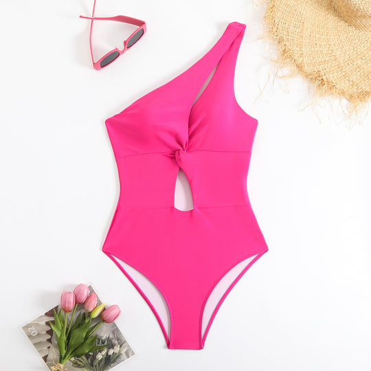 Damen Einseitiger Cut-Out Badeanzug R&B