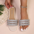 Damen modische Pantoletten mit glitzerndem Herzdesign R&B