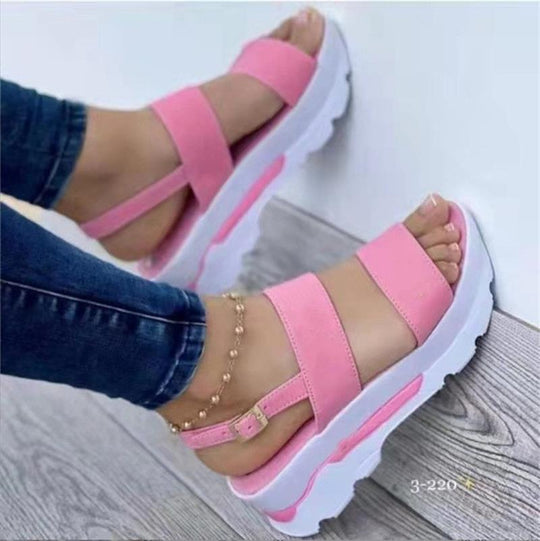 Damen Wedge-Sandalen mit modischem Riemen-Design und anatomisch geformtem Fußbett R&B