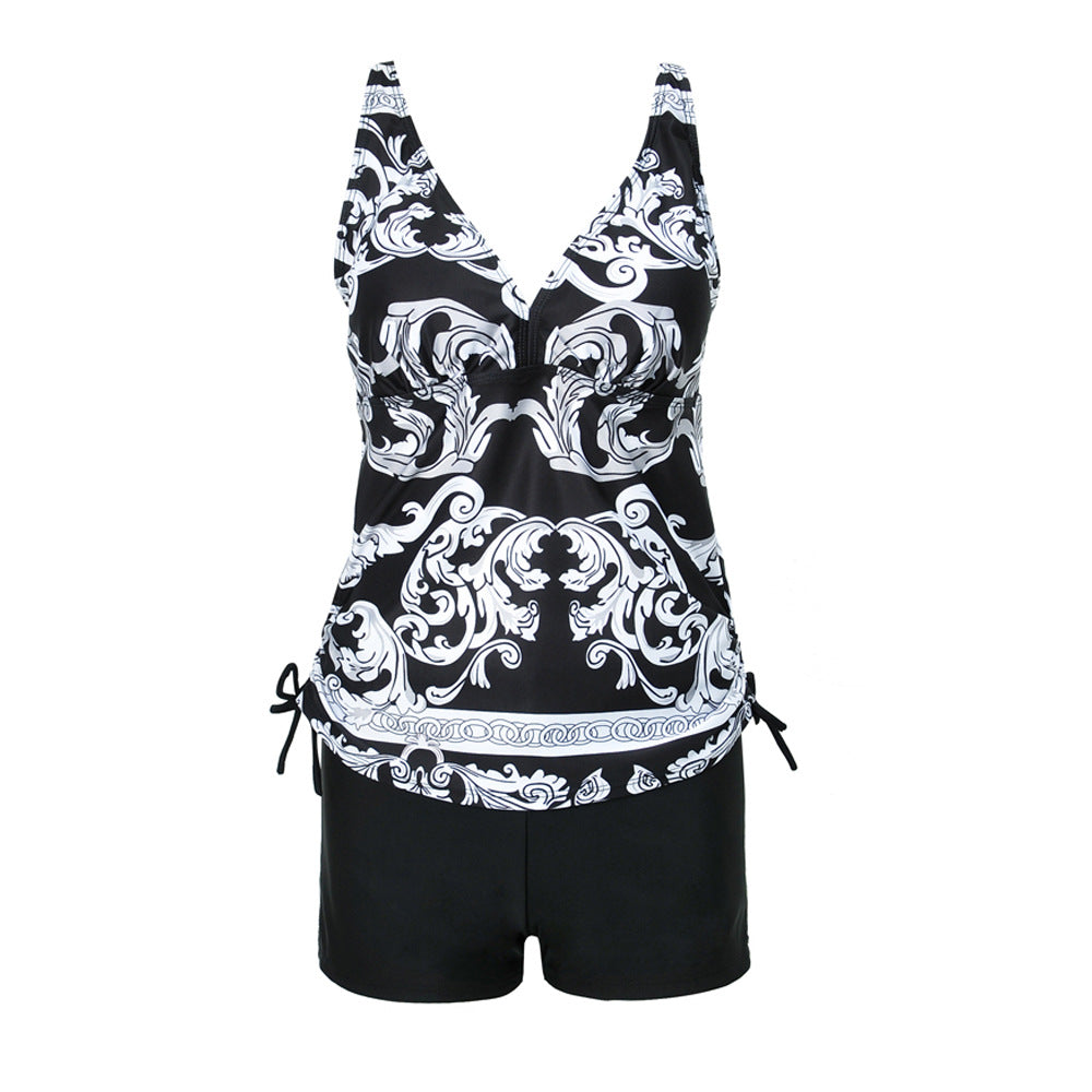 Damen Sportlicher Badeanzug mit dekorativem Oberteil R&B