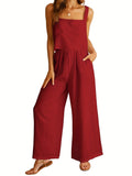 Damen Weit geschnittener Jumpsuit mit modischem Oberteil und praktischen Taschen R&B