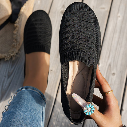 Damen komfortable Slipper mit innovativem Strickdesign R&B