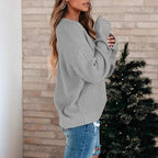 Damen Feinstrickpullover mit V-Ausschnitt und lässigem Schnitt R&B