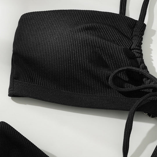 Damen Bikini-Set mit raffiniertem Wickeldetail und verstellbaren Trägern R&B