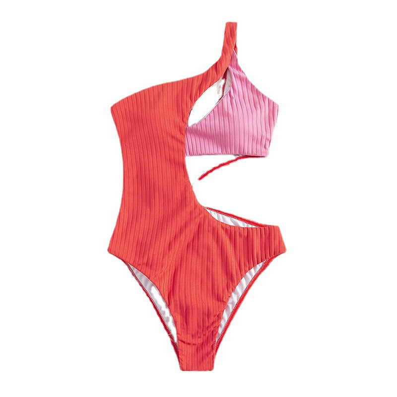 Damen Einseitiger Cut-Out Badeanzug R&B