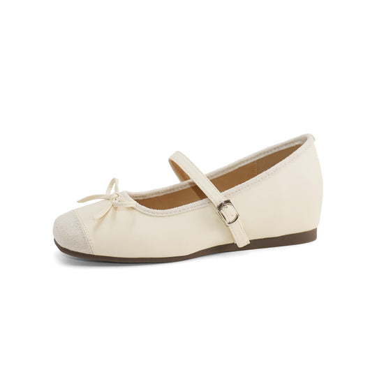 Damen Ballerinas mit modischem Riemen und Schleifenapplikation R&B