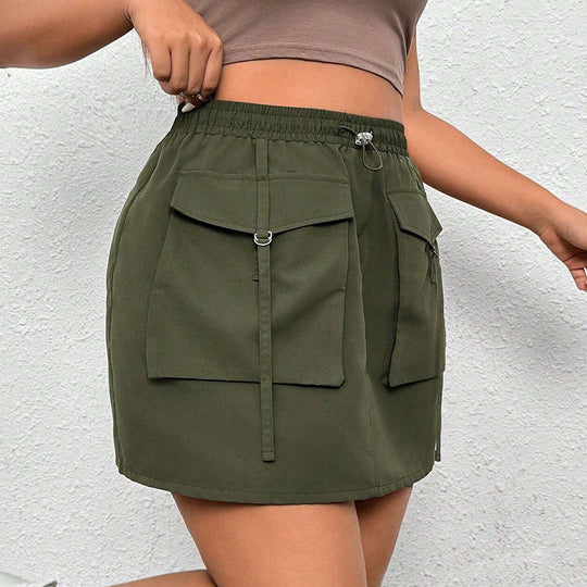 Damen Minirock mit praktischen Taschen und verstellbarem Taillenbund R&B