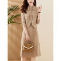 Damen Strickkleid mit kombiniertem Blazer-Design und feiner Rippstruktur R&B