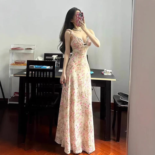 Damen Maxi-Kleid mit floralem Rüschendesign und elegantem Schnitt R&B