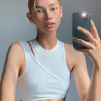 Damen Sportliches Crop-Top R&B