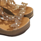Damen Wedge-Sandalen mit floralem Dekor und dezentem Glitzerelement R&B