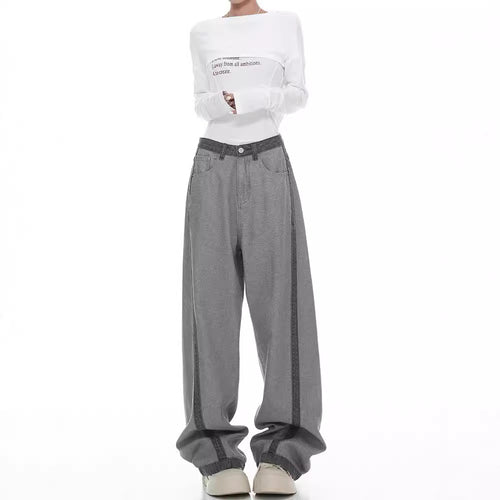 Damen Weite Jeans mit modernem Schnitt und elastischem Bund R&B