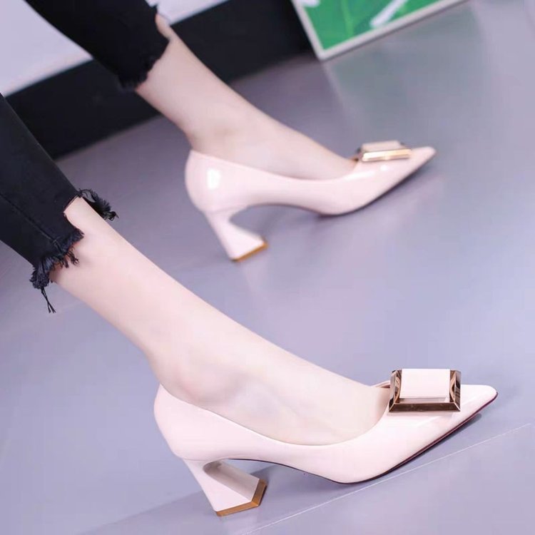 Damen elegante Pumps mit modischem Quadratverschluss R&B