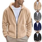 Herren kuscheliger Fleece-Hoodie mit glänzendem Reißverschluss und praktischen Taschen R&B