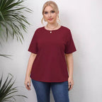 Damen angesagtes T-Shirt mit kreativen Ausschnitten R&B
