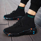Damen Hochgeschnittene Sport Sneakers mit elastischem Strick-Obermaterial