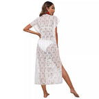 Damen Häkel-Kaftan mit fröhlichen Blumenmotiven R&B