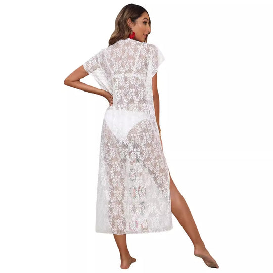 Damen Häkel-Kaftan mit fröhlichen Blumenmotiven R&B