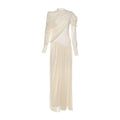 Damen Maxikleid mit innovativer Drapierung und elegantem Stoff R&B