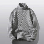Damen Grobstrick-Rollkragenpullover mit aufwendigem Rippmuster R&B