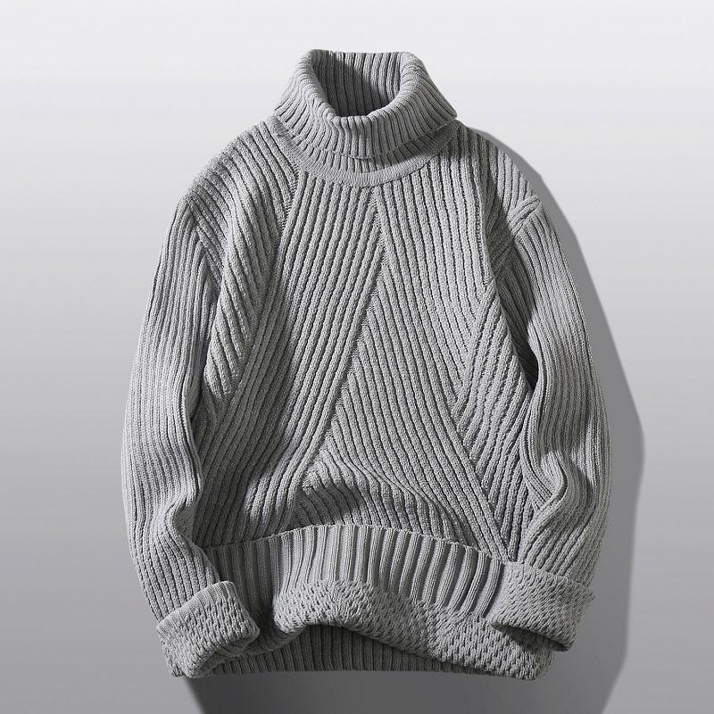 Damen Grobstrick-Rollkragenpullover mit aufwendigem Rippmuster R&B