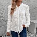 Damen Bluse mit Elegantem Floralem Lochmuster R&B