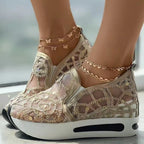 Damen Sneakers mit modischem Netzdesign und glitzernden Akzenten R&B