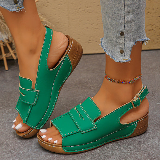 Damen Komfortable offene Sandalen mit verstellbarem Riemen R&B