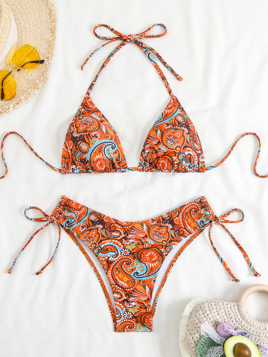 Damen Bikini-Set mit verstellbarem Triangel-Oberteil und hohem Beinausschnitt R&B