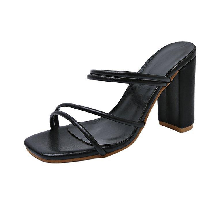 Damen Mode Sandaletten mit eleganten Riemen und blockiertem Absatz R&B